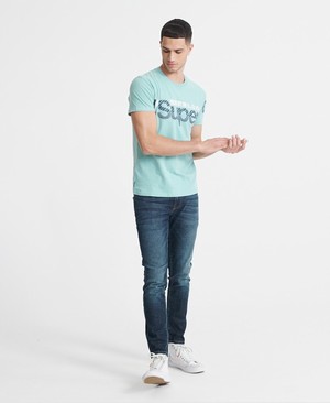 Superdry Core Split Logo Férfi Pólók Menta | OUWMA8956